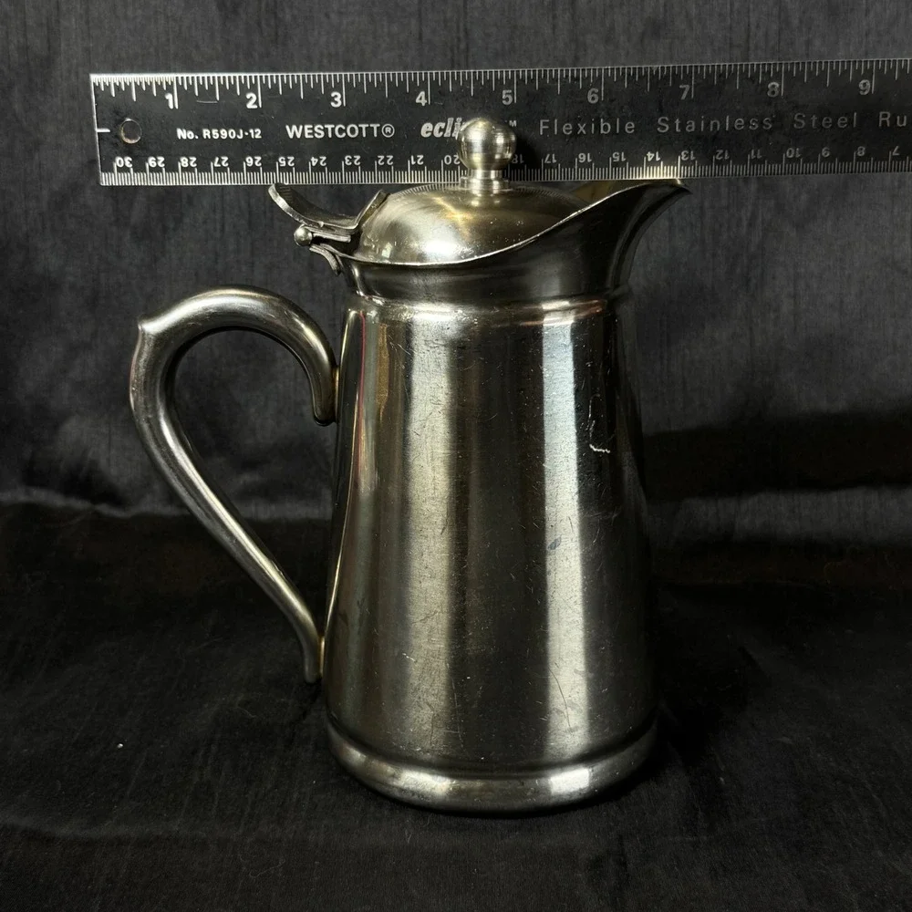 Vintage Brandware IS-20 Coffee Tea Pot 18-8 Stainless Steel Japan Hinged Lid